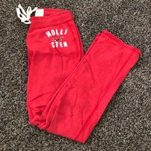 Hollister Straight Leg Sweatpants in coral/red